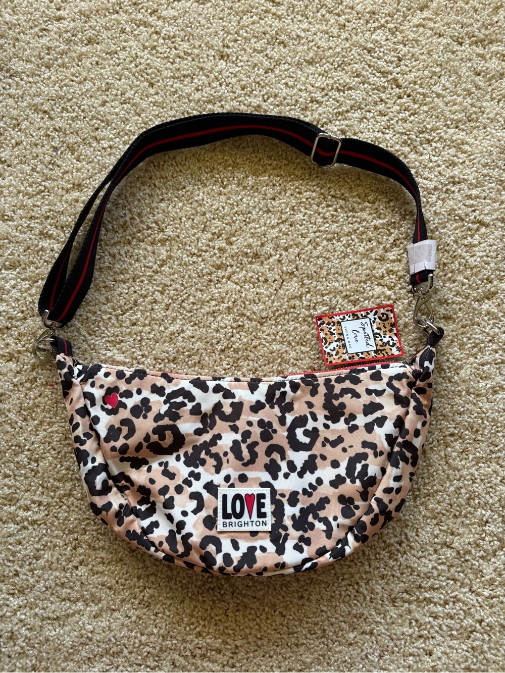 Brighton Spotted Love‎ Swing Bag Leopard Print Crossbody Purse NWT